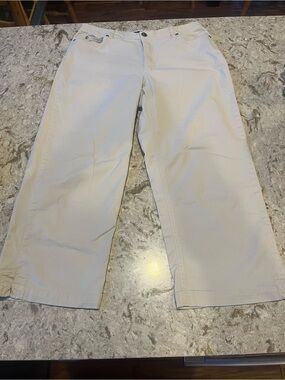 Light Beige Wide Leg Cropped Chino Pants - Crazy Horse Sz 8. Like New